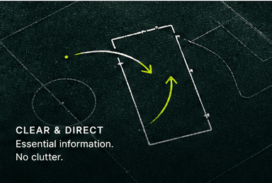 Tactical football pitch illustration showing clear and direct movement